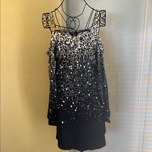 Chic Black and White Spotted Tank Top